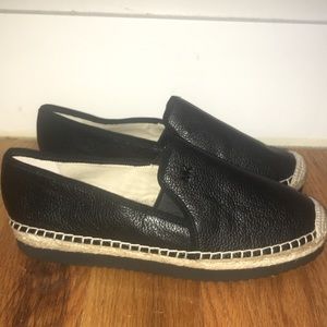 Michael kors black leather espadrilles size 6.5
